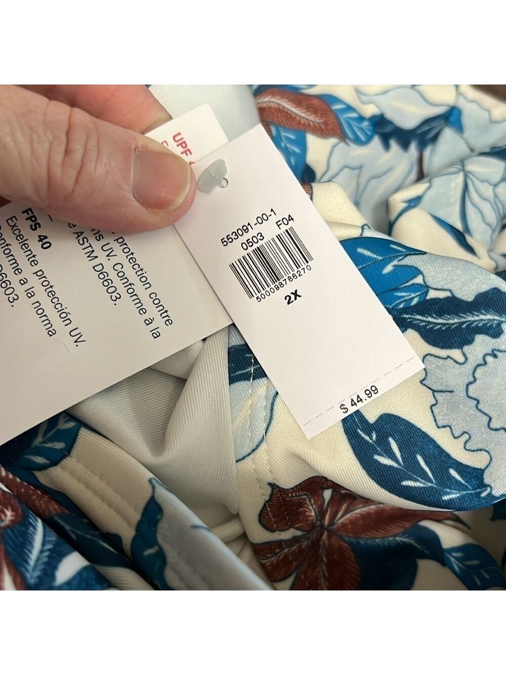 Old Navy Floral One Shoulder Hawaiian Print One Piece Summer Beach Swimsuit 2X - Picture 3 of 3